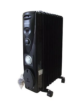9 Fin 2000W 240V Portable Electric Oil Filled Radiator Electrical Caravan Heater - Image 1 of 2