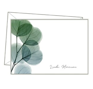 Personalised NOTE CARDS X10 & envs, Eucalyptus LEAVES writing paper message sc53 - Picture 1 of 12