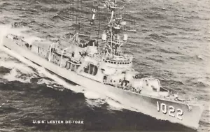 Newport Rhode Island, USS Lester DE-1022 Official US Navy, Vintage Postcard - Bild 1 von 2