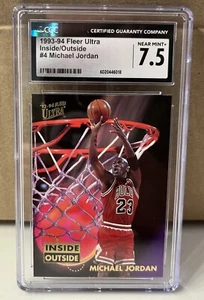 Michael Jordan 93-94 Fleer Inside Outside Basketball Card CGC 7.5 Graded - Picture 1 of 2