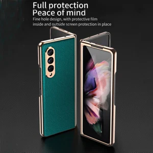 Funda plegable de cuero con protector de pantalla para Samsung Galaxy Z Fold 3 5G - Imagen 1 de 16