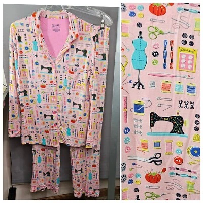 Nick & Nora Women Pajamas PJs M Pink Modal Blend Sewing Seamstress Craft 2 Pc - Image 1 of 4