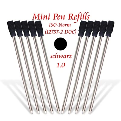 10 x D1 Mini Kugelschreiberminen - mini-pen Minen für Kugelschreiber - schwarz