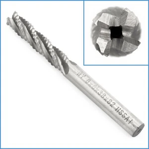 8mm x 38mm Coarse Tooth Slotted Roughing Bit 4 Flute End Mill 8mm Shank HSS Cut - Foto 1 di 4