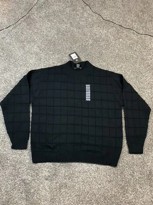 Consensus Sportswear Men Black Cable Knit Crew Neck Sweater Size XL Pullover - Image 1 of 3