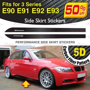 Seitenschweller Streifen 5D CARBON MUSTER Aufkleber für BMW E90 E91 E92 E93 3er - Bild 1 von 10