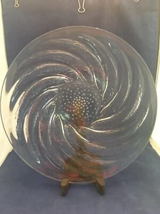 LALIQUE POISSONS CRYSTAL PLATE - Picture 1 of 4