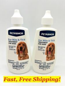 PetArmor Ear Mite and Tick Treatment for Dogs 3 oz each 2 PACK Pet Armor