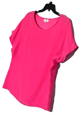 Blusa Pullover Cuello Redondo Manga Casquillo Rosa Sólido Talla L Exclusiva de Neiman Marcus Foto 1 de 4