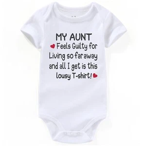 Funny Guilty Aunt Baby Clothes Boy My Aunt Loves Me Auntie Baby Clothes Girl ... - Picture 1 of 7