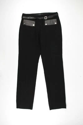 Original Gucci Women Wool Trousers With Belt Black Pants size 40 (W29) - Image 1 of 4