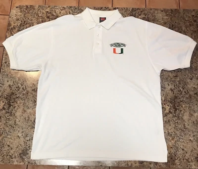 VTG Nike Miami Hurricanes Polo Shirt Mens L White College World Series Baseball - Image 1 of 4