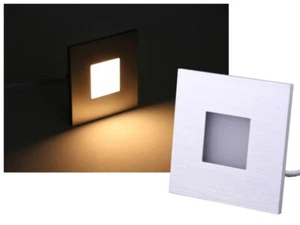 10x LED Wandeinbauleuchte Alu gebürstet 230V 2,5W warmweiss Stufenbeleuchtung - Bild 1 von 4