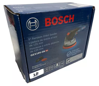 BRAND NEW BOSCH GEX18V-5N 18V Volt Brushless 5” Random Orbit Sander (Bare Tool) - Image 1 of 4
