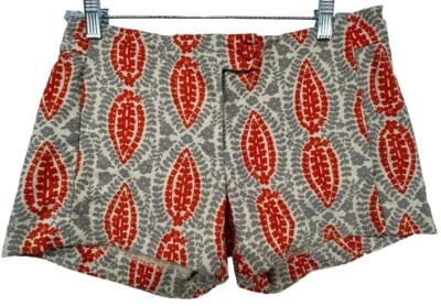 Pantalones Cortos para Mujer J.Crew Talla 2 Naranja Gris Boho Floral Moderno Mezcla de Algodón Tela de Corteza Foto 1 de 4