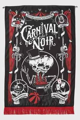 Tapiz de Carnaval Killstar Payaso Calavera Rojo y Negro Circo Gótico KSRA008205 Foto 1 de 3