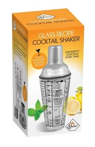 Coctel agitador vidrio, batidora de barra de gorra, cuello de acero inoxidable, conjunto de recetas de 400 ml - Imagen 1 de 2