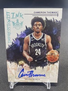 2022 Panini Court Kings Cameron Thomas Impressionist Ink Auto Violet /35 SP Nets