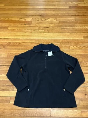 Lands' End Women's Black Fleece Jacket 1/4 Zip Plus Sized 1X NWT $44.50 - Image 1 of 4