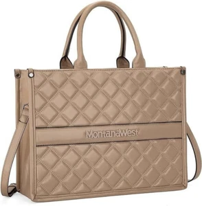Work Tote Bags Quilted Handbags Shoulder Purses with Detachable Strap 11.3''H - Picture 1 of 12