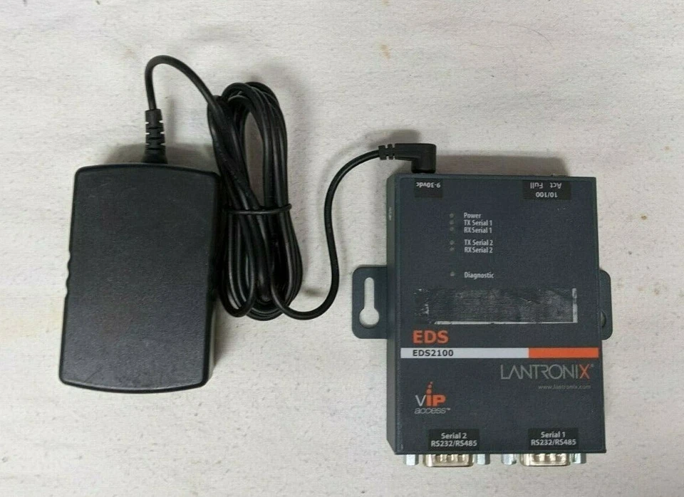 Lantronix EDS2100 2 Port Serial Server with power supply - Image 1 of 2