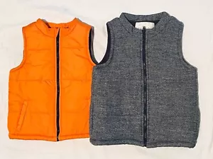Wonderkids & Toughskins Toddler Kids Boys Orange Gray Zip Up Vest Size 5T & 5/6 - Picture 1 of 10
