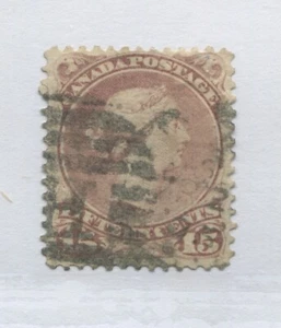 1868 Canada 15 cents red lilac Large Queen used - Picture 1 of 1