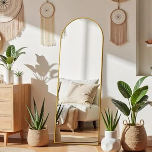 59" Full-length Mirror Floor Mirror Large Wall Bedroom Mirror Stand Alloy Frame - Picture 1 of 73