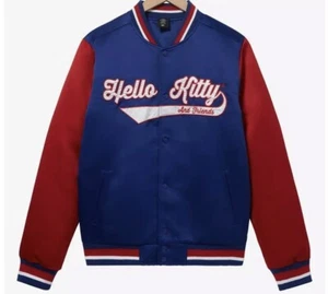 Sanrio Hello Kitty & Friends Men's Bomber Jacket BoxLunch Excl. Blue/Red Sz.XL - Picture 1 of 5