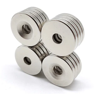 1PCS N52 Neodymium Magnets Countersunk Ring Hole 5mm Rare Earth Strong Magnet - Picture 1 of 12