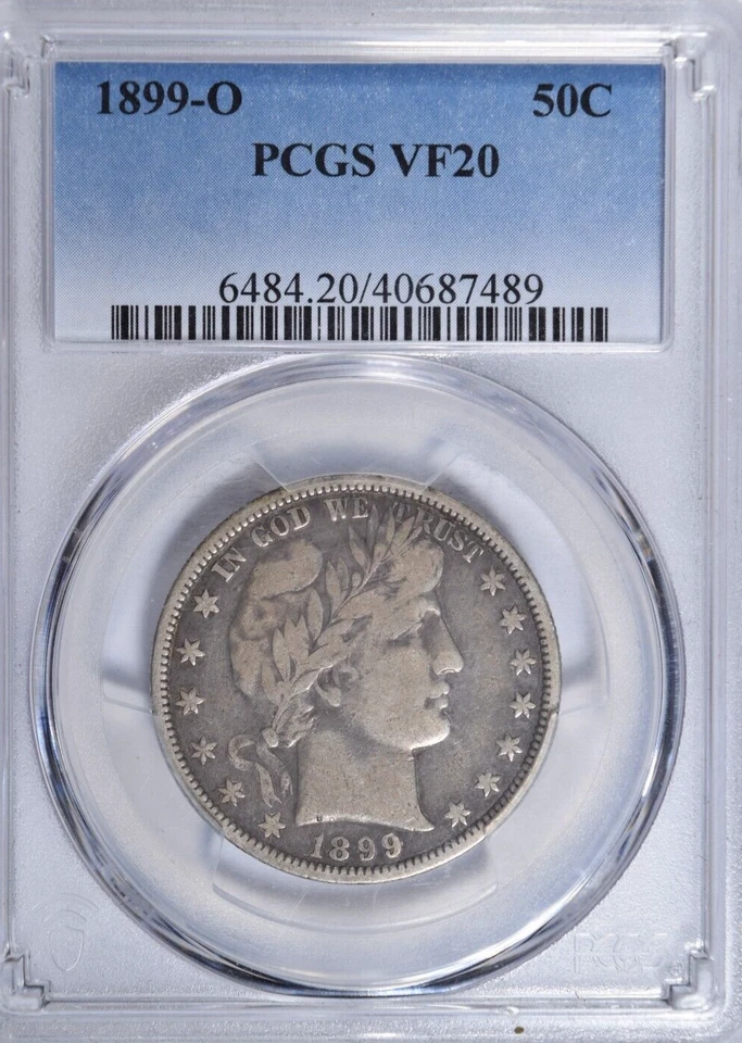 1899-O BARBER HALF DOLLAR ~ NICE ORIGINAL PCGS VF20! - Image 1 of 4