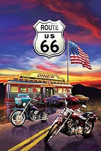Camiseta de transferencia de hierro para motociclistas Route 66 + otras telas claras y oscuras #12 - Imagen 1 de 4