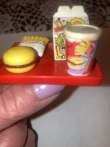 Vintage Barbie Doll McDonalds Fun Time Happy Meal Tray Fries Burger Drink w/Clip - Picture 1 of 4