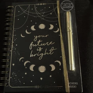 Paper Studio Good Future Is BrightJournal Notebook Elastic Band, Pen, Stickers - Picture 1 of 1