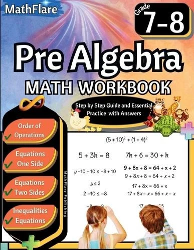 Mathflare Publishing Pre Algebra Workbook 7th and 8th Grade (Paperback) - Image 1 of 1
