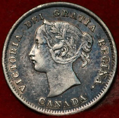 Moneda extranjera de 5 centavos de plata Canadá 1871 Foto 1 de 2
