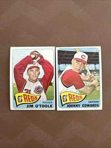 1965 Topps # 60 Jim O’toole & 418 Johnny Edwards 2 Card Reds Lot - Picture 1 of 2