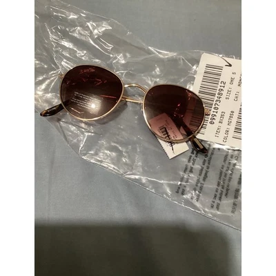 J. Gafas de sol redondas Crew de metal tono dorado brazos de tortuga lentes degradadas marrones Foto 1 de 4