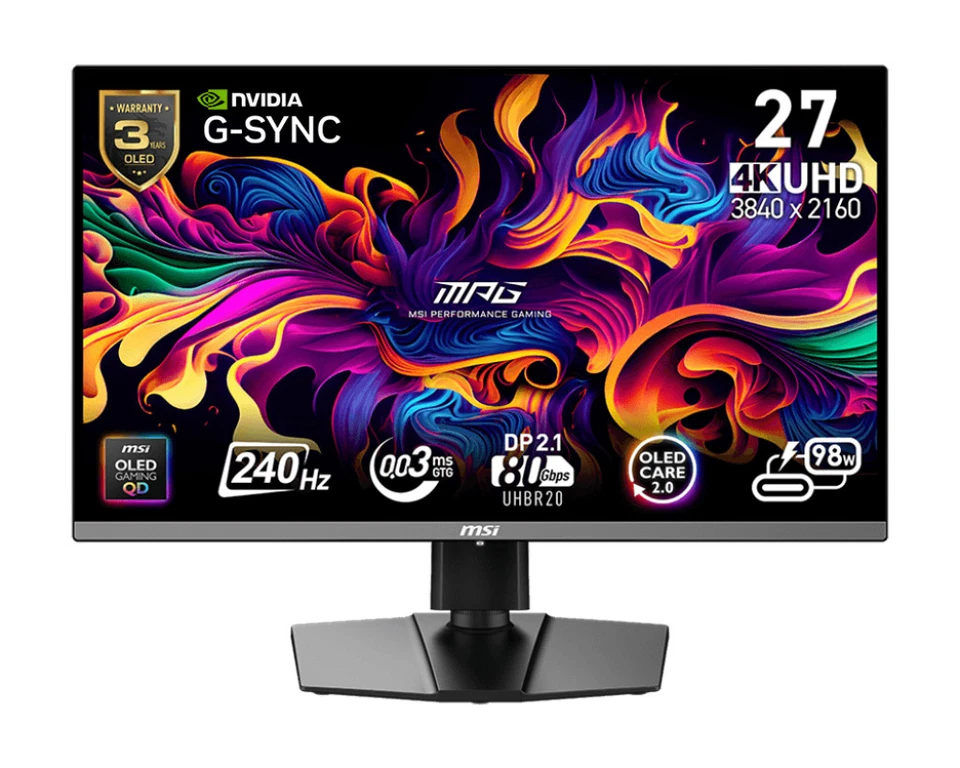 27" MSI MPG 272URX QD-OLED (4K UHD) GAMING MONITOR - Image 1 of 1