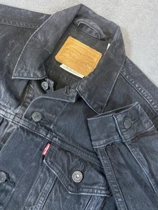 Levis Premium Trucker Jacke Herren Medium Schwarz Denim Utility Knopfleiste Outdoor - Bild 1 von 11