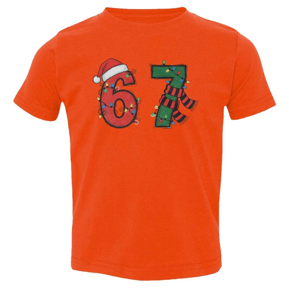 Camiseta infantil Six Seven Christmas – Engraçada 67 memes Natal feriado - Imagem 1 de 1