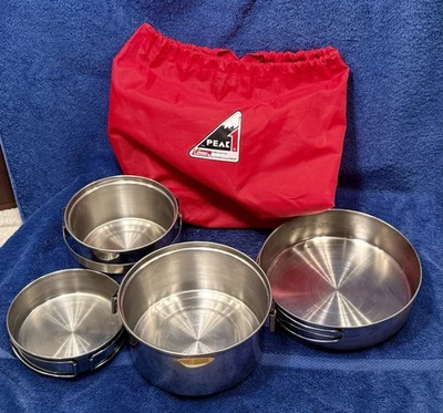 Coleman Peak 1 Trekker 4-pc Nesting Cook Kit Stainless Steel - Camping & Hiking - Image 1 of 4