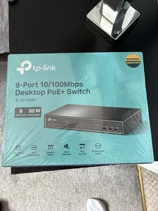 TP-LINK TL-SF1009P 9-Port 10/100Mbps Desktop Switch with 8-Port PoE+ - Black - Photo 1/2
