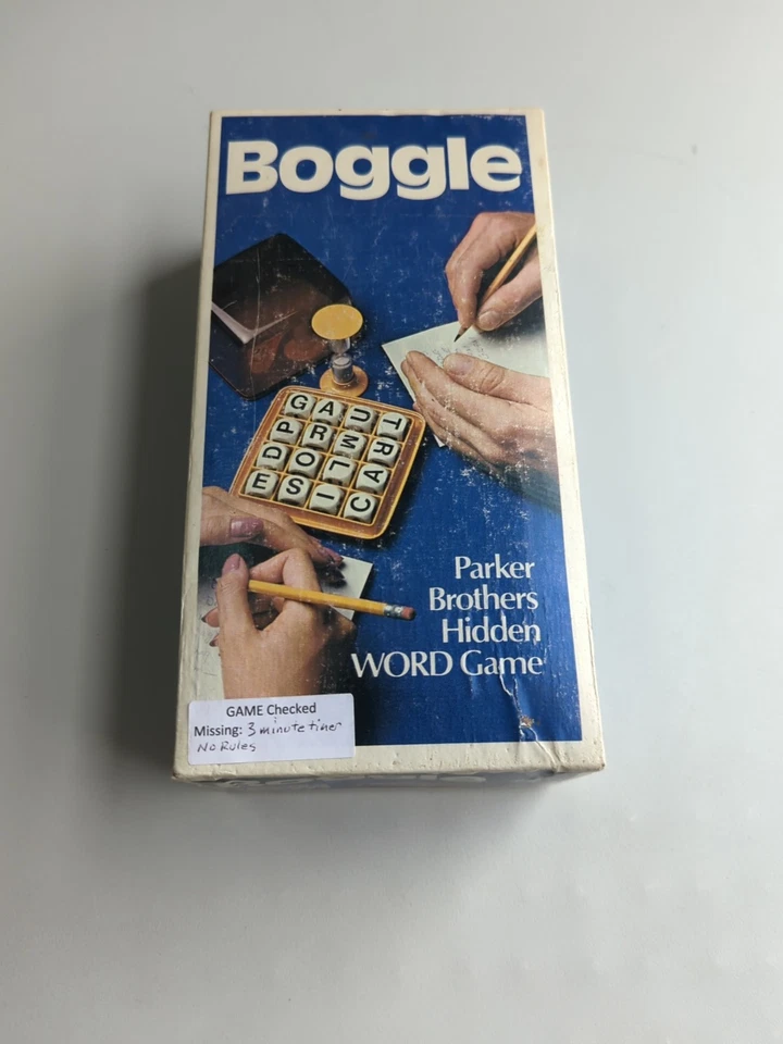  BOGGLE 1976 Parker Brothers Hidden Word Game Vintage Used . - Image 1 of 4