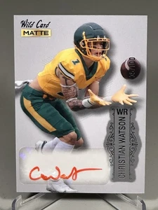 2022 Wild Card Matte #MB-A Christian Watson Auto 35/100 Green Bay Packers (RC) - Foto 1 di 3