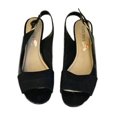 Zapatos planos Ellen Tracy negros para mujer de cuero patentado con cordones talla 8,5 clásicos Foto 1 de 4