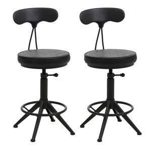 B-Ware 2er-Set Barhocker MCW-O84, höhenverstellbar, Kunstleder Metall, schwarz - Bild 1 von 13