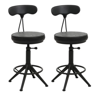 B-Ware 2er-Set Barhocker MCW-O84, höhenverstellbar, Kunstleder Metall, schwarz - Bild 1 von 4