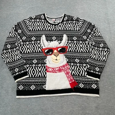 Holiday Time Mens 3XL Novelty Llama Christmas Sweater Crew Neck Ugly Party - Image 1 of 4