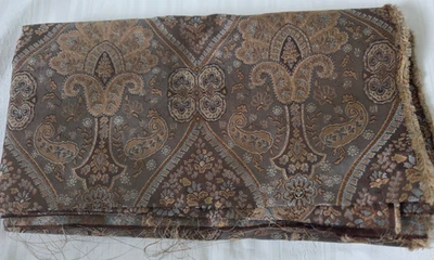 Tela de Tapicería Sin Marca Paisley Marrón y Azul Patrón 54" x 58"NUEVA Foto 1 de 4